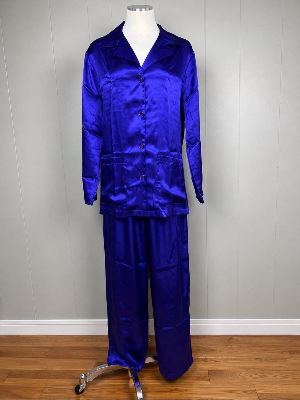 Victoria’s Secret Purple Satin Pajama Set Silky Long Sleeve Lounge Set M